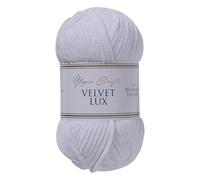 Utopia Crafts Velvet Lux Chenille Super Soft Chunky Yarn for Knitting and Crochet, 100g - 110m (White)