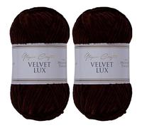 Utopia Crafts Velvet Lux Chenille Super Soft Chunky Yarn for Knitting and Crochet Yarn 2X 100g (Dark Brown)
