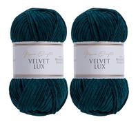 Utopia Crafts Velvet Lux Chenille Yarn 2x 100g (Petrol Green)