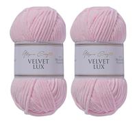 Utopia Crafts Velvet Lux Chenille Yarn 2x 100g (Pink Swan)