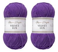 Utopia Crafts Velvet Lux Chenille Yarn 2x 100g (Royal Purple)