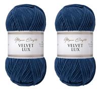 Utopia Crafts Velvet Lux Chenille Yarn 2x 100g (Sovereign Midnight)