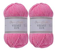 Utopia Crafts Velvet Lux Chenille Yarn 2x 100g (Tulip Pink)