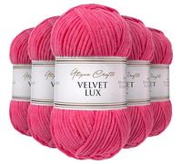 Utopia Crafts Velvet Lux Chenille Yarn 5x 100g (Bubblegum Pink)