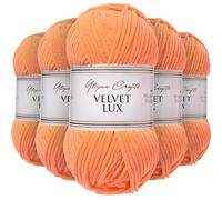 Utopia Crafts Velvet Lux Chenille Yarn 5x 100g (Soft Peach)