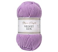 Utopia Crafts Velvet Lux Hilo Chenille Terciopelo Suave 100 g - lana de microfibra poliéster para tejer, ganchillo, amigurumi, manta de bebé y decoración - Ovillo de 110 m (lila suave)