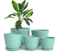 Utopia Home - Macetas de Interior con Drenaje - Macetas de 7/6.6/6/5.3/4.8 Pulgadas para macetas de Interior - Paquete de 5 macetas de plástico - Ideal para Rellenar Calcetines o Decoraciones