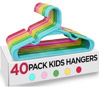 Utopia Home (Pack de 40, Multicolor) Perchas de plástico para niños - Perchas para Ropa de bebé para la habitación del bebé y el Armario - Perchas para niños Que ahorran Espacio