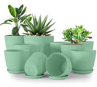 Utopia Home Paquete de 10 macetas 18/17/15/13/12 cm Maceta con platillo para la Cocina, balcón, Plantas de jardín, macetas de vivero de Interior Menta.