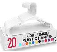 Utopia Home - Paquete de 20 Perchas Infantiles de plástico para Ropa de Armario, para bebés y niños, Ideales para Uso Diario estándar, 30 cm, Color Blanco