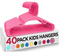 Utopia Home Paquete de 40 perchas infantiles de plástico para ropa de armario, para bebés y niños, ideales para uso diario estándar, 30 cm, Rosa