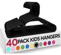 Utopia Home Paquete de 40 perchas infantiles de plástico para ropa de armario, para bebés y niños, ideales para uso diario estándar, 30 cm, Negro