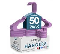 Utopia Home Paquete de 50 Perchas de Plástico Ahorradoras de Espacio, Duraderas y con Ranuras para los Hombros, Rosa