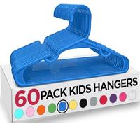 Utopia Home - Paquete de 60 perchas infantiles de plástico para ropa de armario, para bebés y niños, 30 cm, color azul