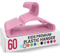Utopia Home Paquete de 60 Perchas Infantiles de plástico para Ropa de Armario, para bebés y niños, Ideales para Uso Diario estándar, 30 cm, Rosa Claro