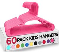 Utopia Home Paquete de 60 perchas infantiles de plástico para ropa de armario, para bebés y niños, ideales para uso diario estándar, 30 cm, Rosa