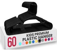 Utopia Home - Paquete de 60 Perchas Infantiles de plástico para Ropa de Armario, para bebés y niños, Ideales para Uso Diario estándar, 30 cm, Color Negro