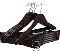 Utopia Home Perchas de madera calidad antideslizantes con ranuras para los hombros - Perchas de larga duración y delgadas para abrigos, trajes, pantalones y chaquetas (Acabado walnut, juego de 20)