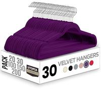 Utopia Home - Perchas de terciopelo de alta calidad, resistentes, antideslizantes y con gancho giratorio 360 grados (paquete de 30 unidades, color violeta)