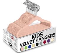 Utopia Home Perchas de Terciopelo para niños - Perchas duraderas de 11 Pulgadas para el Armario del bebé, Antideslizantes para Todos los días (Rosa, Paquete de 50)