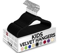 Utopia Home Perchas de Terciopelo para niños - Perchas duraderas de 11 Pulgadas para el Armario del bebé, Antideslizantes para Todos los días (Negro, Paquete de 30)