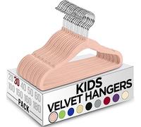 Utopia Home Perchas de Terciopelo para niños - Perchas duraderas de 11 Pulgadas para el Armario del bebé, Antideslizantes para Todos los días (Rosa, Paquete de 30)