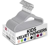 Utopia Home Perchas de Terciopelo para niños - Perchas duraderas de 11 Pulgadas para el Armario del bebé, Antideslizantes para Todos los días (Gris, Paquete de 30)