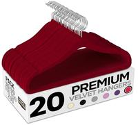 Utopia Home - Perchas de Terciopelo de, Resistentes, Antideslizantes y con Giro 360 Grados (Paquete de 20 Unidades, Color Granate)