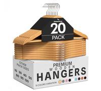 Utopia Home Premium Perchas de Madera, (Natural, Paquete de 20)