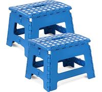 Utopia Home Taburete Plegable 9 Pulgadas, Superficie Antideslizante Taburete Plegable para Niños y Adultos, con Asa de Transporte, Capacidad de Carga 300 lbs, Paquete de 2, Azul