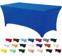 Utopia Kitchen 1 Paquet de Manteles Rectangulares de Poliéster (6 pies - 183 cm) Elásticos de Spandex, Cubre Mesas para Bodas, Bares, Artesanías, Exposiciones (Azul)