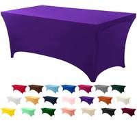 Utopia Kitchen 1 Paquete de Mantel Rectangular de Poliéster (6 pies - 183 cm) Elástico de Spandex, Cubre Mesa para Bodas, Bares, Artesanías, Exposiciones (Púrpura)
