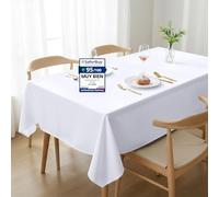 Utopia Kitchen Mantel de Poliéster 150 x 300 cm (Pack de 1, Blanco) Cubierta de Mesa Lavable a Máquina Ideal para Fiestas, Eventos, Bodas y Restaurantes (59 x 118 Pulgadas)