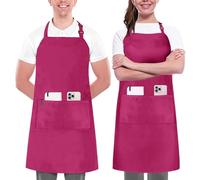 Utopia Kitchen Paquete de 2 delantales rosas con lazos extralargos