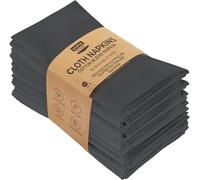 Utopia Kitchen Servilletas de Algodón [12 Pack] Servilletas de Mesa Lavables y Reutilizables para Hotel, Comida, Restaurante, Bodas, Eventos y Fiestas (46 x 46 cm, Carbón)