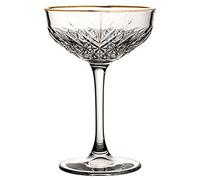 Utopia Timeless Vintage Coupe - Juego de 12 vasos con borde dorado (270 ml)