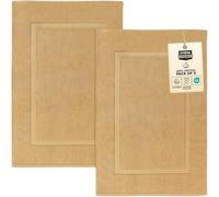 Utopia Towels - 2 alfombras de baño de algodón, (53 x 86 cm), 100% algodón Hilado en Anillos - Toalla de baño para Ducha Altamente Absorbente y Lavable a máquina (Champagne)