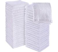 Utopia Towels - 60 Toallas de enjabonado, 30 x 30 cm con Lazos para Colgar, paños absorbentes para Limpiar y Limpiar la Cara de algodón 100% (Blanco)