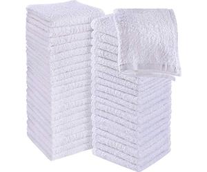 Utopia Towels - 60 Toallas de enjabonado, 30 x 30 cm con Lazos para Colgar, paños absorbentes para Limpiar y Limpiar la Cara de algodón 100% (Blanco)