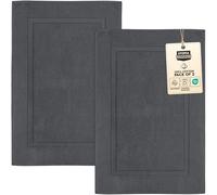 Utopia Towels Alfombrilla de baño Lavable de algodón, 53,3 x 86,3 cm, Color Gris Oscuro, 2 Unidades