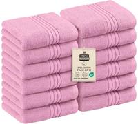 Utopia Towels - Juego de 12 paños de Lujo (30 x 30 cm), 100% algodón, Altamente absorbentes y Suaves al Tacto para baño, SPA, Gimnasio y Toalla Facial (Rosa)