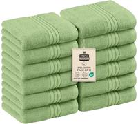 Utopia Towels Juego de 12 Toallas de Primera Calidad, 30 x 30 cm, 100% algodón, Altamente absorbentes y Suaves al Tacto para baño, SPA, Gimnasio y Cara, Color Verde Salvia