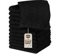 Utopia Towels Juego de 24 paños de algodón Hilado en Anillo, Toallas faciales de Franela, Altamente absorbentes y Suaves al Tacto (Paquete de 12, Negro)