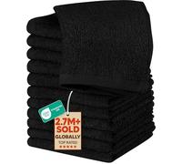 Utopia Towels Juego de 24 paños de algodón Hilado en Anillo, Toallas faciales de Franela, Altamente absorbentes y Suaves al Tacto (Paquete de 12, Negro)