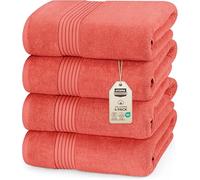 Utopia Towels Juego de 4 Toallas de baño de Lujo (68 x 137 cm), 100% algodón Hilado en Anillo, 600 g/m², Ligeras y Muy absorbentes, Gimnasio, SPA y Hotel (Coral)
