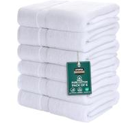 Utopia Towels Paquete de 6 Juego de Toallas de baño, 100% algodón Hilado en Anillo (60 x 120 CM) Alta absorción, Secado rápido, Toallas de Hotel, SPA y baño de Primera Calidad (Blanco)