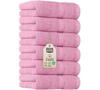 Utopia Towels. Juego de 6 toallas de mano (40 x 71 cm), punto de algodón 100 % hilado en anillos, muy ligeras y absorbentes, 600 g/m², para baño, gimnasio, ducha, hoteles y spas (rosa)