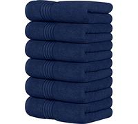 Utopia Towels - Juego de 6 Toallas de Mano de Lujo, (41 x 71 CM) 100% Algodón Hilado en Anillos, Ligeras y Altamente Absorbentes para Baño, Viaje, Camping, Hotel y SPA (Azul Marino)