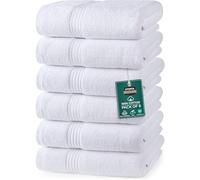 Utopia Towels - Juego de 6 Toallas de Mano de Lujo, (41 x 71 CM) 100% Algodón Hilado en Anillos, Ligeras y Altamente Absorbentes para Baño, Viaje, Camping, Hotel y SPA (Blanco)