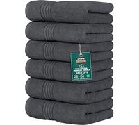 Utopia Towels - Juego de 6 Toallas de Mano de Lujo, (41 x 71 CM) 100% Algodón Hilado en Anillos, Ligeras y Altamente Absorbentes para Baño, Viaje, Camping, Hotel y SPA (Gris)